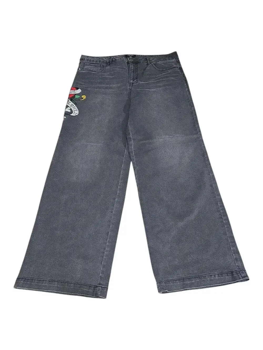 Ed Hardy Love Kills Slowly Black Wide Leg Denim Jeans Size 34
